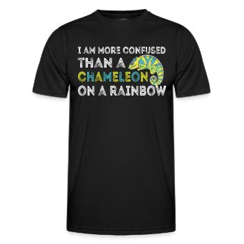 Ich Bin Verwirrter Als Ein Chamäleon - Männer Funktions-T-Shirt - Schwarz - Vorne - AI Model Male 178 dark (178cm)