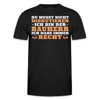 Hausbau Bauleiter Bauherr - Männer Funktions-T-Shirt - Schwarz - Vorne - AI Model Male 178 dark (178cm)