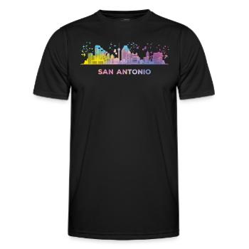 San Antonian Skyline San Antonio - Männer Funktions-T-Shirt - Schwarz - Vorne - AI Model Male 178 dark (178cm)