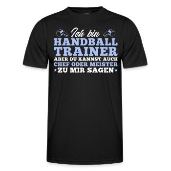 Handballverein Lustiger Spruch Handball Trainer - Männer Funktions-T-Shirt - Schwarz - Vorne - AI Model Male 178 dark (178cm)