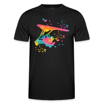 weightParatrike Motor Hang Glider Deltatrike - Men's Functional T-Shirt - black - Front - AI Model Male 178 dark (178cm)