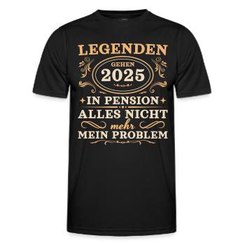 Pensionär Legenden gehen 2025 in Pension - Männer Funktions-T-Shirt - Schwarz - Vorne - AI Model Male 178 dark (178cm)