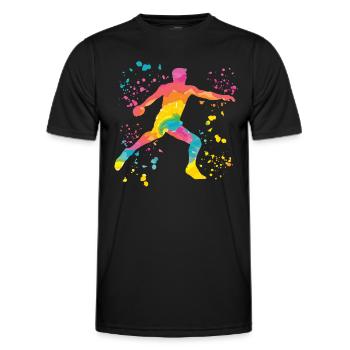 Diskuswerfer Colorsplash Diskuswurf - Männer Funktions-T-Shirt - Schwarz - Vorne - AI Model Male 178 dark (178cm)