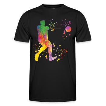 Lanceur de marteau Colorsplash Lancer de marteau - T-shirt sport Homme - noir - Devant - AI Model Male 178 dark (178cm)