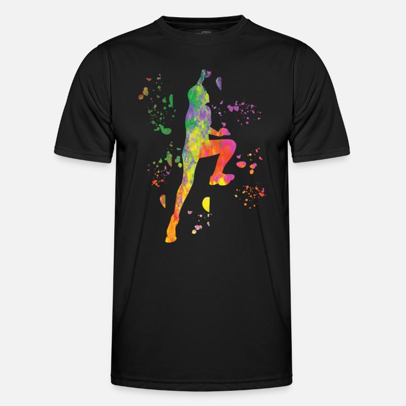 Boulderer Colorsplash Boulder Bouldering - Men's Functional T-Shirt - black