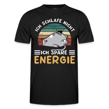 Ich Schlafe Nicht Ich Spare Energie - Männer Funktions-T-Shirt - Schwarz - Vorne - AI Model Male 178 dark (178cm)