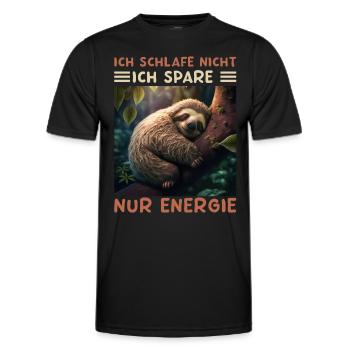 Ich Schlafe Nicht Ich Spare Energie - Männer Funktions-T-Shirt - Schwarz - Vorne - AI Model Male 178 dark (178cm)