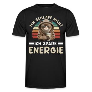 Ich Schlafe Nicht Ich Spare Energie - Männer Funktions-T-Shirt - Schwarz - Vorne - AI Model Male 178 dark (178cm)