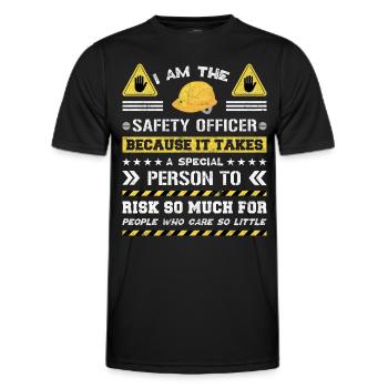 Responsable de la sécurité Agent de sécurité - T-shirt sport Homme - noir - Devant - AI Model Male 178 dark (178cm)