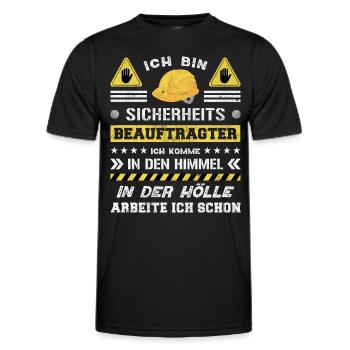 Safety Manager Sicherheitsbeauftragter - Männer Funktions-T-Shirt - Schwarz - Vorne - AI Model Male 178 dark (178cm)