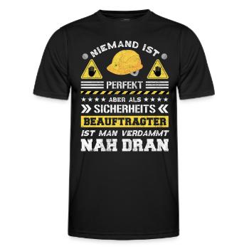 Safety Manager Sicherheitsbeauftragter - Männer Funktions-T-Shirt - Schwarz - Vorne - AI Model Male 178 dark (178cm)