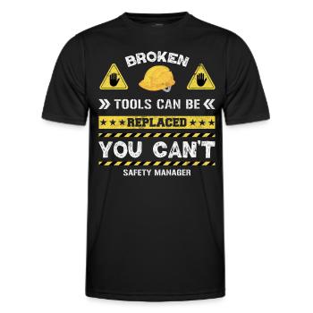 Safety Manager Sicherheitsbeauftragter - Männer Funktions-T-Shirt - Schwarz - Vorne - AI Model Male 178 dark (178cm)