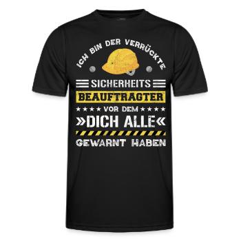 Safety Manager Sicherheitsbeauftragter - Männer Funktions-T-Shirt - Schwarz - Vorne - AI Model Male 178 dark (178cm)