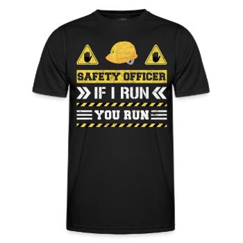 Responsable de la sécurité Agent de sécurité - T-shirt sport Homme - noir - Devant - AI Model Male 178 dark (178cm)