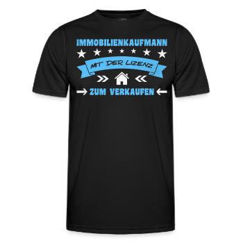 Spruch Immobilienkaufmann Makler - Männer Funktions-T-Shirt - Schwarz - Vorne - AI Model Male 178 dark (178cm)