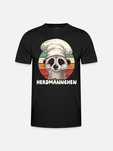 Herdmännchen Erdmännchen Koch - Männer Funktions-T-Shirt - Schwarz