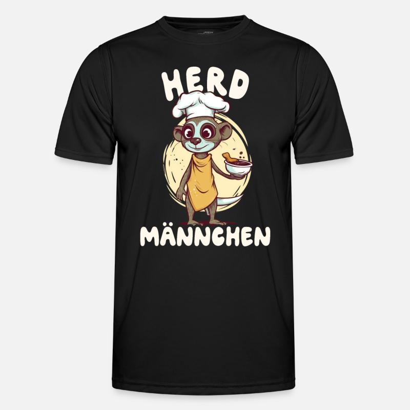 Herdmännchen Erdmännchen Koch - Männer Funktions-T-Shirt - Schwarz