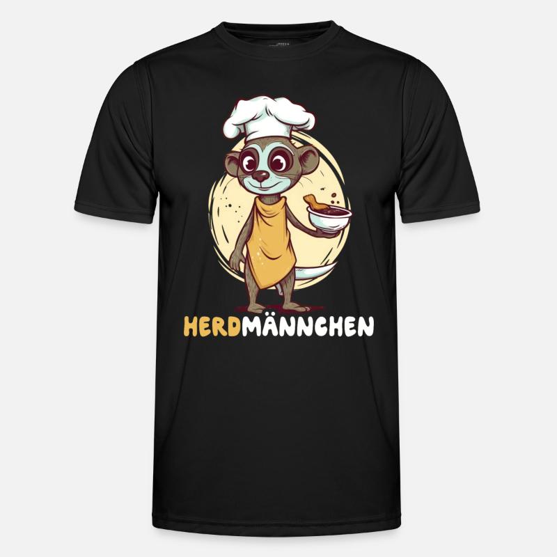 Herdmännchen Erdmännchen Koch - Männer Funktions-T-Shirt - Schwarz