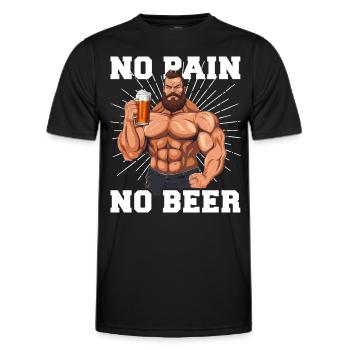 Bodybuilder Gym Bier No Pain No Beer - Men's Functional T-Shirt - black - Front - AI Model Male 178 dark (178cm)