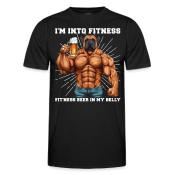 Bodybuilder Gym Beer | Yes I'm into Fitness - Men's Functional T-Shirt - black - Front - AI Model Male 178 dark (178cm)