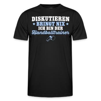 Handballtrainer Diskutieren bringt nix - Männer Funktions-T-Shirt - Schwarz - Vorne - AI Model Male 178 dark (178cm)