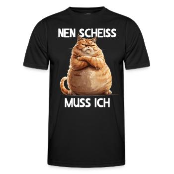 Chat minou je dois baiser - T-shirt sport Homme - noir - Devant - AI Model Male 178 dark (178cm)