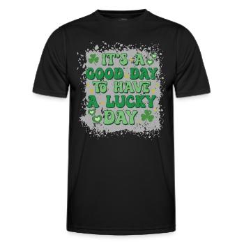 It's a good day to have a lucky day - Men's Functional T-Shirt - black - Front - AI Model Male 178 dark (178cm)