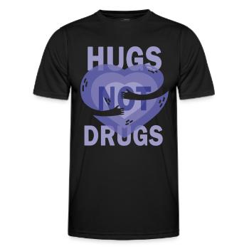 Des câlins au lieu de drogues - T-shirt sport Homme - noir - Devant - AI Model Male 178 dark (178cm)