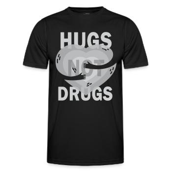 Des câlins au lieu de drogues - T-shirt sport Homme - noir - Devant - AI Model Male 178 dark (178cm)