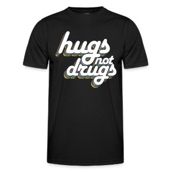 Hugs instead of drugs - Men's Functional T-Shirt - black - Front - AI Model Male 178 dark (178cm)