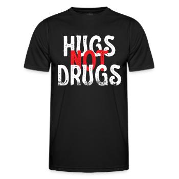 Des câlins au lieu de drogues - T-shirt sport Homme - noir - Devant - AI Model Male 178 dark (178cm)