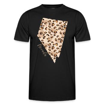 Nevada Leopard Pattern Map Leo - Men's Functional T-Shirt - black - Front - AI Model Male 178 dark (178cm)