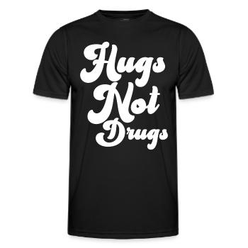 Des câlins au lieu de drogues - T-shirt sport Homme - noir - Devant - AI Model Male 178 dark (178cm)