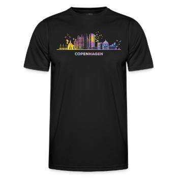 Ligne d’horizon de Copenhague Copenhague - T-shirt sport Homme - noir - Devant - AI Model Male 178 dark (178cm)