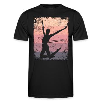 Gymnaste Gymnastique Rétro Rythmique Mature - T-shirt sport Homme - noir - Devant - AI Model Male 178 dark (178cm)