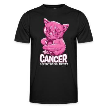 Cancer does not defeat breast cancer - Men's Functional T-Shirt - black - Front - AI Model Male 178 dark (178cm)