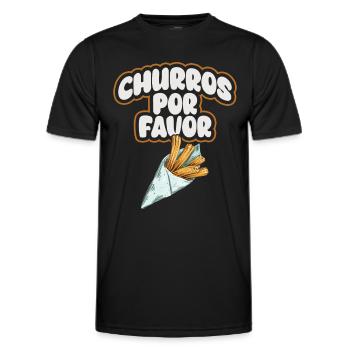 Churros Por Favor Vintage Mexican Churro - Men's Functional T-Shirt - black - Front - AI Model Male 178 dark (178cm)