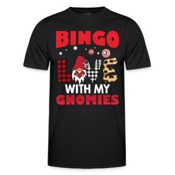 Bingo Liebe Mit Meinen Gnomies Buffalo Plaid Bingo - Männer Funktions-T-Shirt - Schwarz - Vorne - AI Model Male 178 dark (178cm)