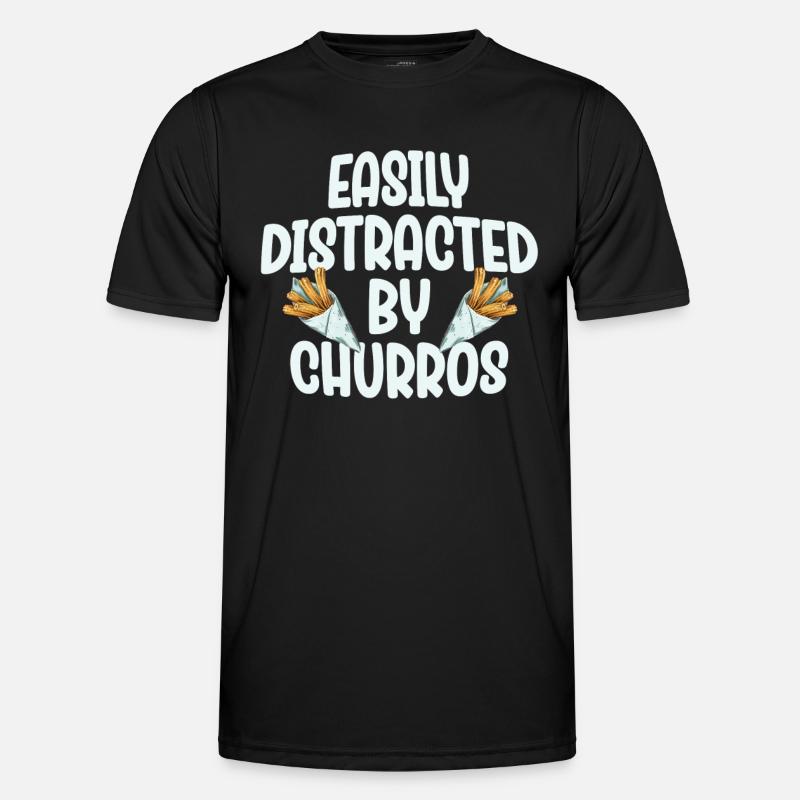 Easily distracted by churros - Men's Functional T-Shirt - black