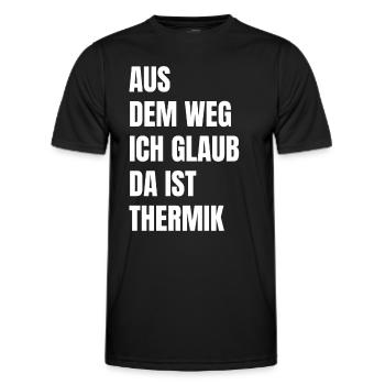 Ich Glaub Da ist Thermik RC Segelflieger - Männer Funktions-T-Shirt - Schwarz - Vorne - AI Model Male 178 dark (178cm)