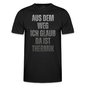 Ich Glaub Da ist Thermik RC Segelflieger - Männer Funktions-T-Shirt - Schwarz - Vorne - AI Model Male 178 dark (178cm)