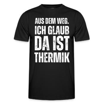 Ich Glaub Da ist Thermik RC Segelflieger - Männer Funktions-T-Shirt - Schwarz - Vorne - AI Model Male 178 dark (178cm)