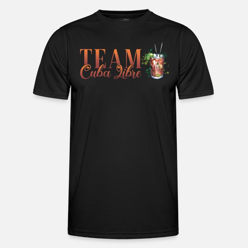 Team Cuba Libre Cocktail Bartender - Men's Functional T-Shirt - black