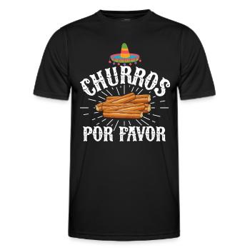 Churros Por Favor Vintage Mexican Churro - Men's Functional T-Shirt - black - Front - AI Model Male 178 dark (178cm)