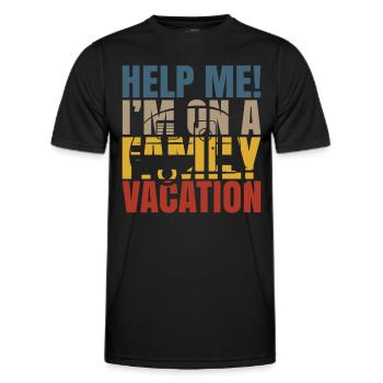 Hilfe, Ich Bin Im Familienurlaub - Männer Funktions-T-Shirt - Schwarz - Vorne - AI Model Male 178 dark (178cm)