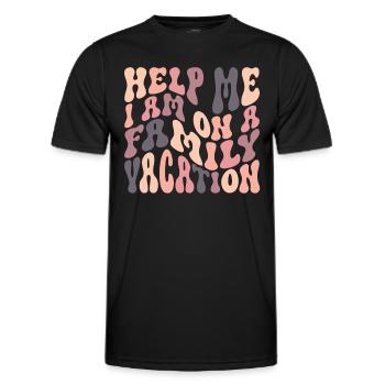 Hilfe, Ich Bin Im Familienurlaub - Männer Funktions-T-Shirt - Schwarz - Vorne - AI Model Male 178 dark (178cm)