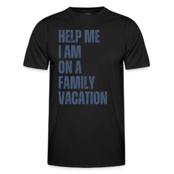 Hilfe, Ich Bin Im Familienurlaub - Männer Funktions-T-Shirt - Schwarz - Vorne - AI Model Male 178 dark (178cm)