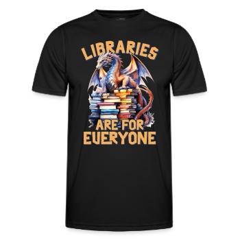 Bibliotheken Sind Für Alle Da Bibliothekar - Männer Funktions-T-Shirt - Schwarz - Vorne - AI Model Male 178 dark (178cm)