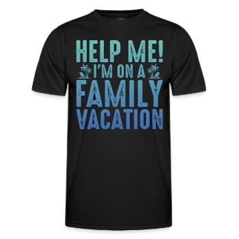 Hilfe, Ich Bin Im Familienurlaub - Männer Funktions-T-Shirt - Schwarz - Vorne - AI Model Male 178 dark (178cm)