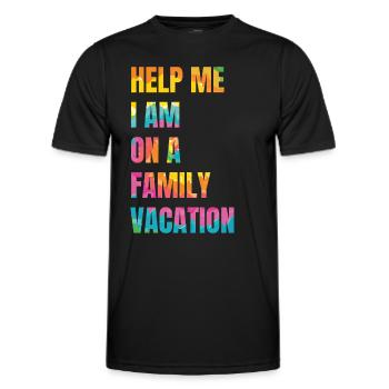Hilfe, Ich Bin Im Familienurlaub - Männer Funktions-T-Shirt - Schwarz - Vorne - AI Model Male 178 dark (178cm)